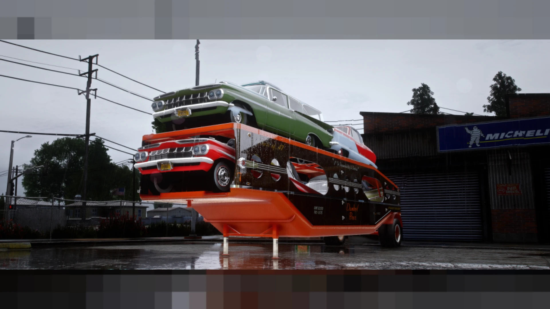 Heavy haul truck utility add-on for FiveM parked at a depot