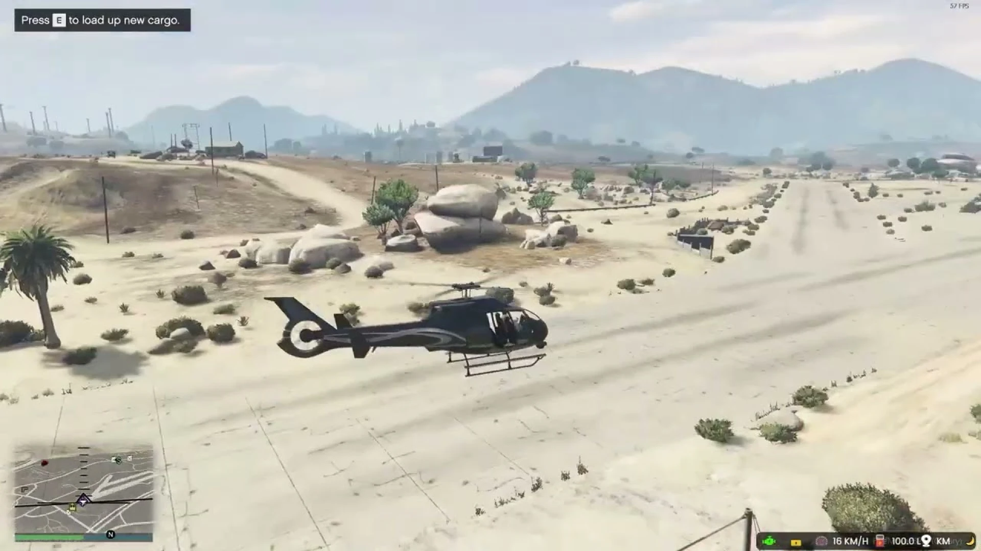 Helicopter job script pilot flying a delivery mission over a FiveM city