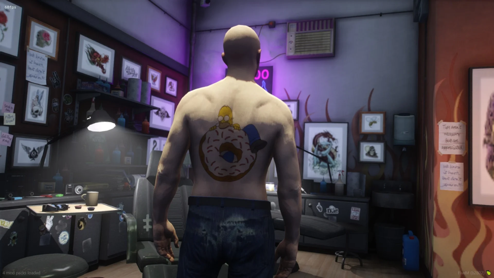 Homer Simpson Tattoo on MP male ped in FiveM