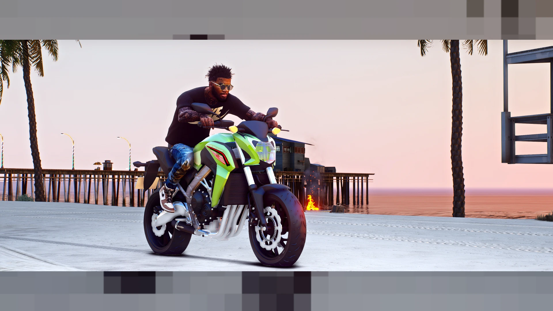 Honda CB650F naked sportbike parked in FiveM Los Santos