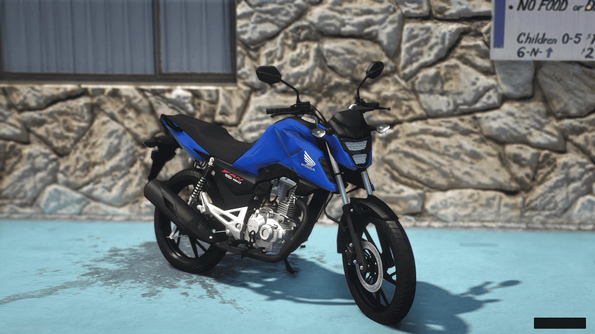 Honda CG Fan 160 2025 FiveM motorcycle parked on a street