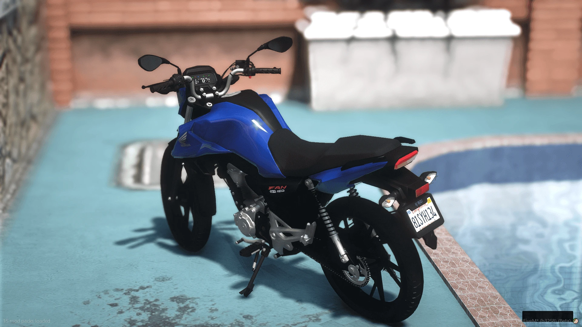 Honda CG Fan 160 2025 FiveM motorcycle parked on a street — view 2