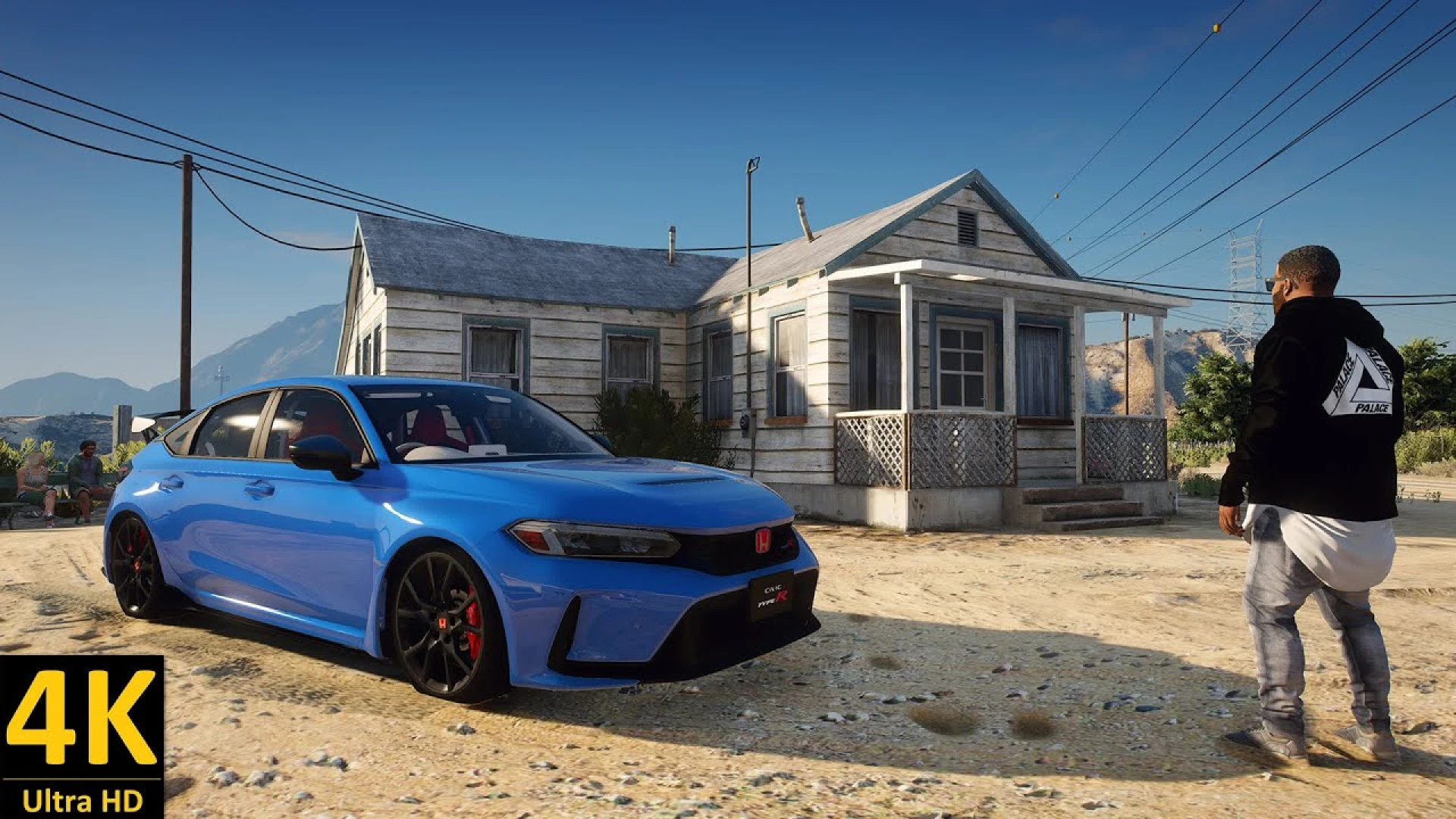 Honda Civic Type-R FL5 2023 FiveM add-on car on a city street — view 2