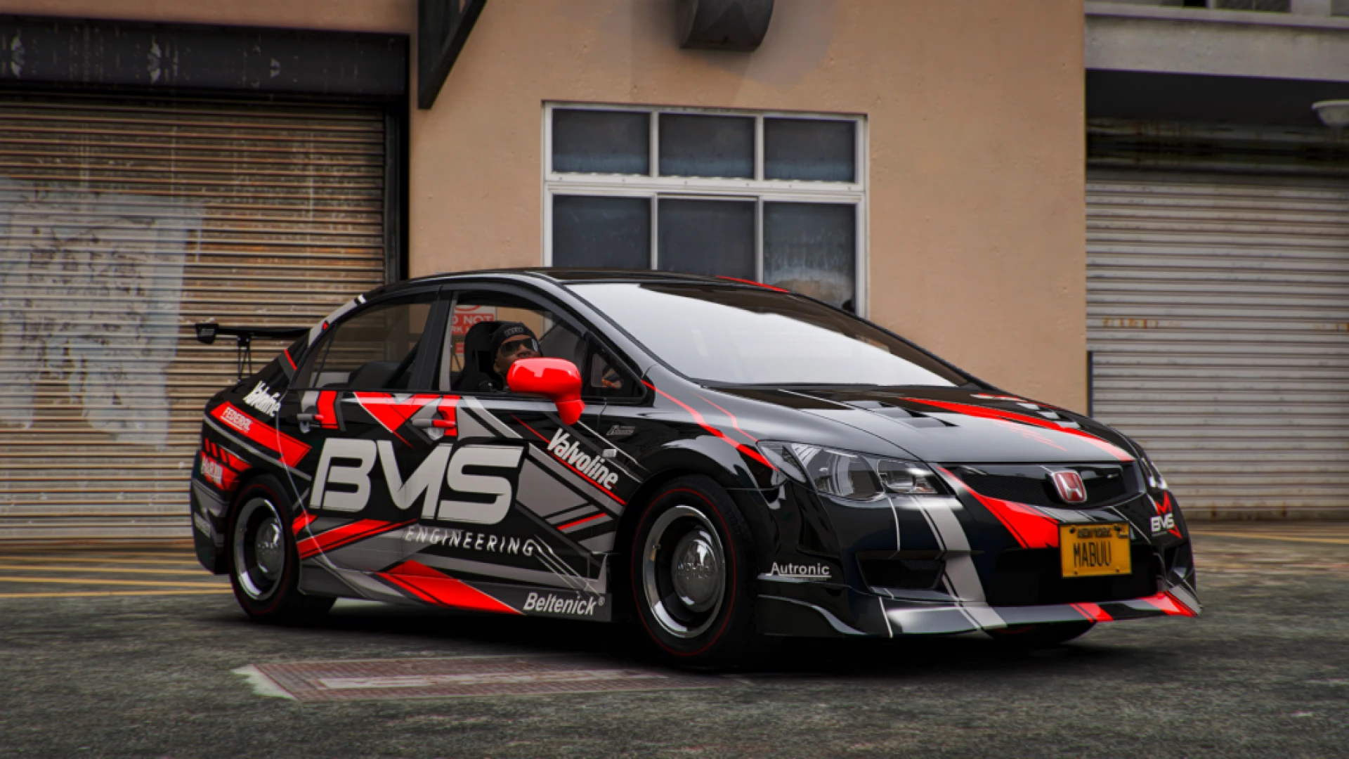 Honda FD2 Civic Type R JDM sedan parked at a FiveM car meet
