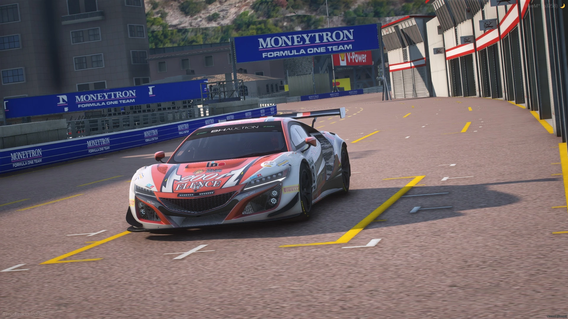Honda NSX GT3 Evo GT3 race car with livery template in FiveM — view 2