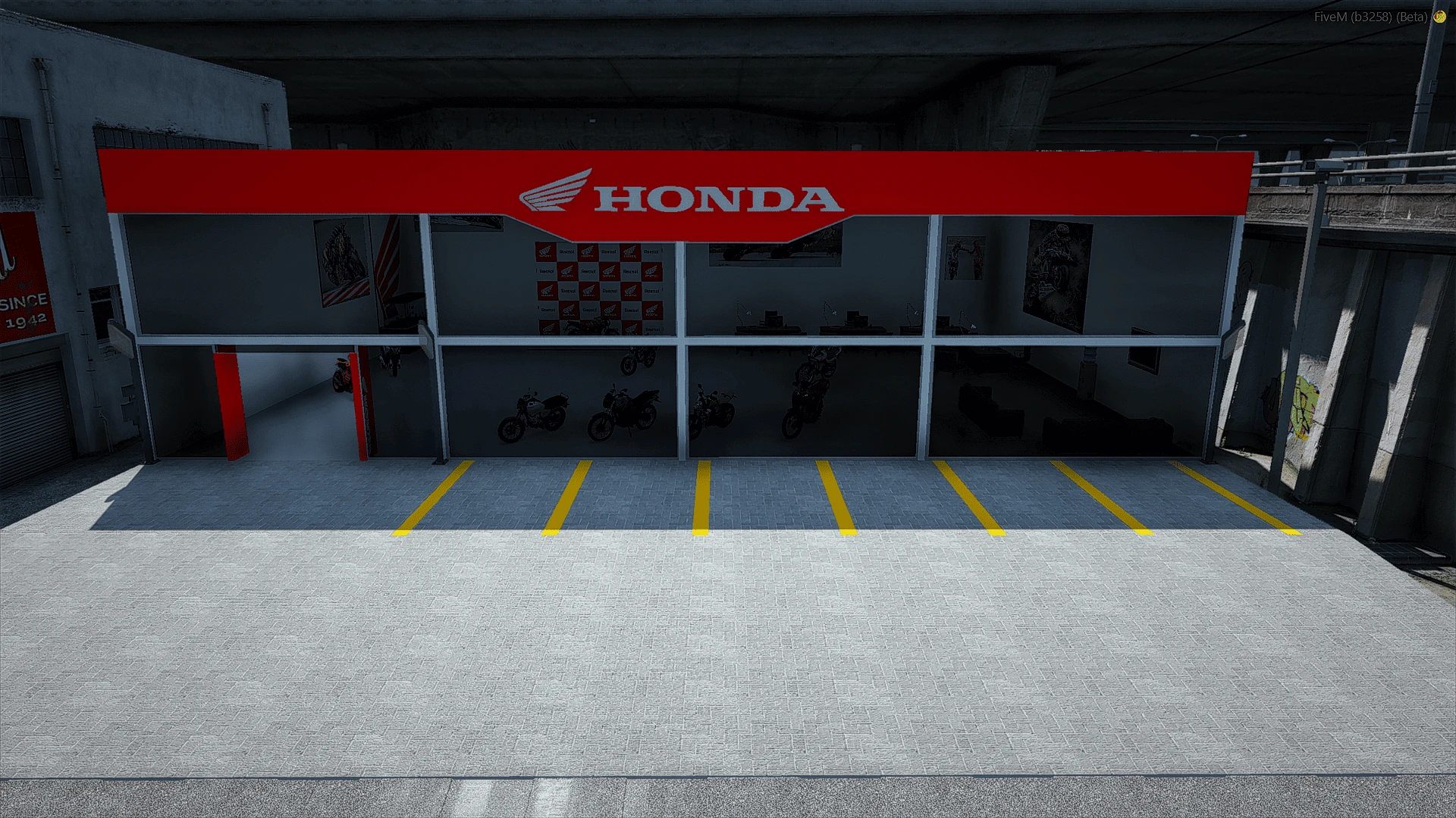 Honda showroom display floor sales offices and vehicles interior in FiveM