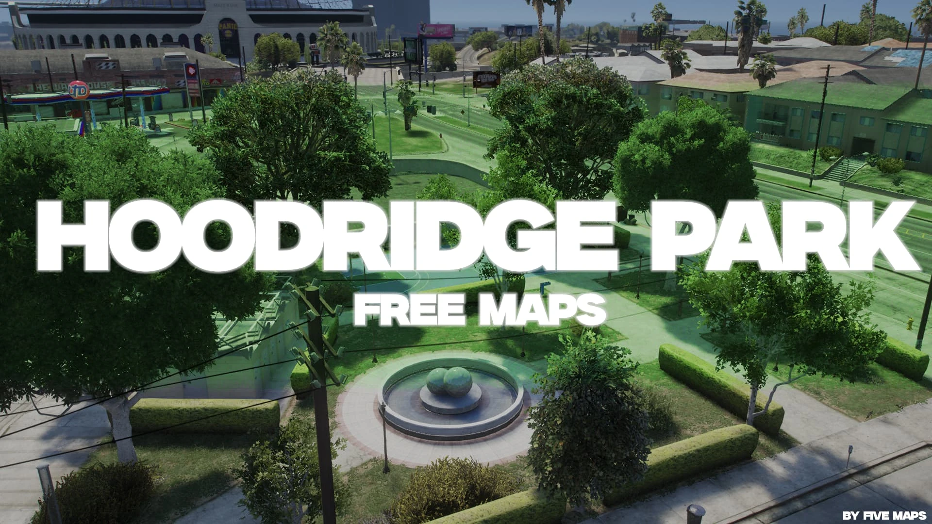 Hoodridge Park MLO green space with paths and benches in FiveM