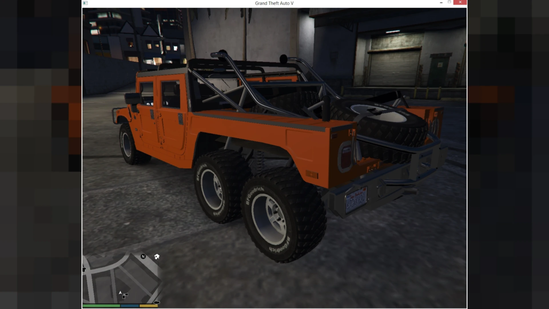 Hummer H1 6x6 FiveM off-road add-on truck on rough terrain — view 2