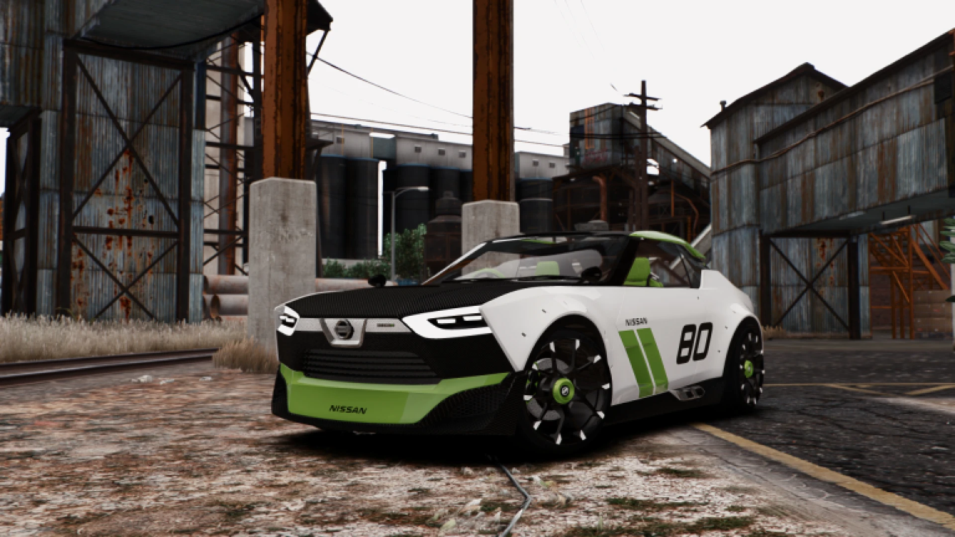 IDX FiveM coupe debadged tuner car parked on the street