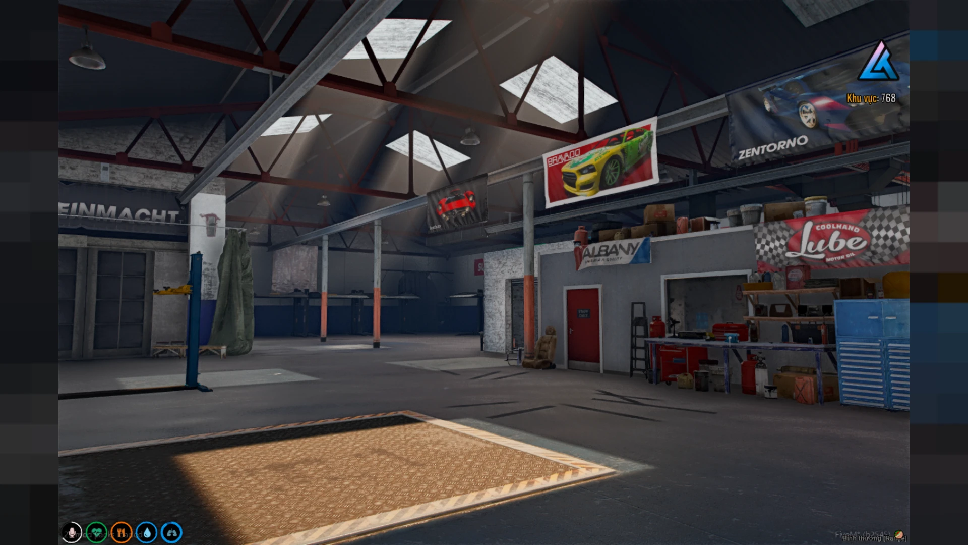 Import Garage MLO tuning shop with work bays and lift in FiveM — view 2