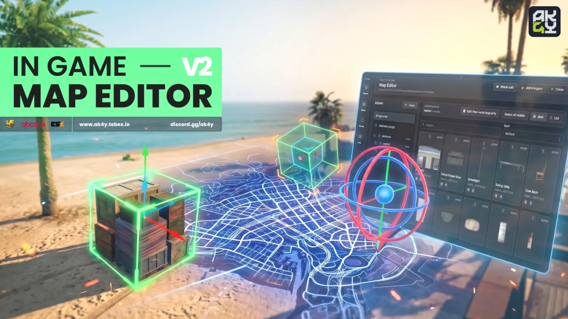 In-Game Map Editor FiveM tool — placing props to build a map edit