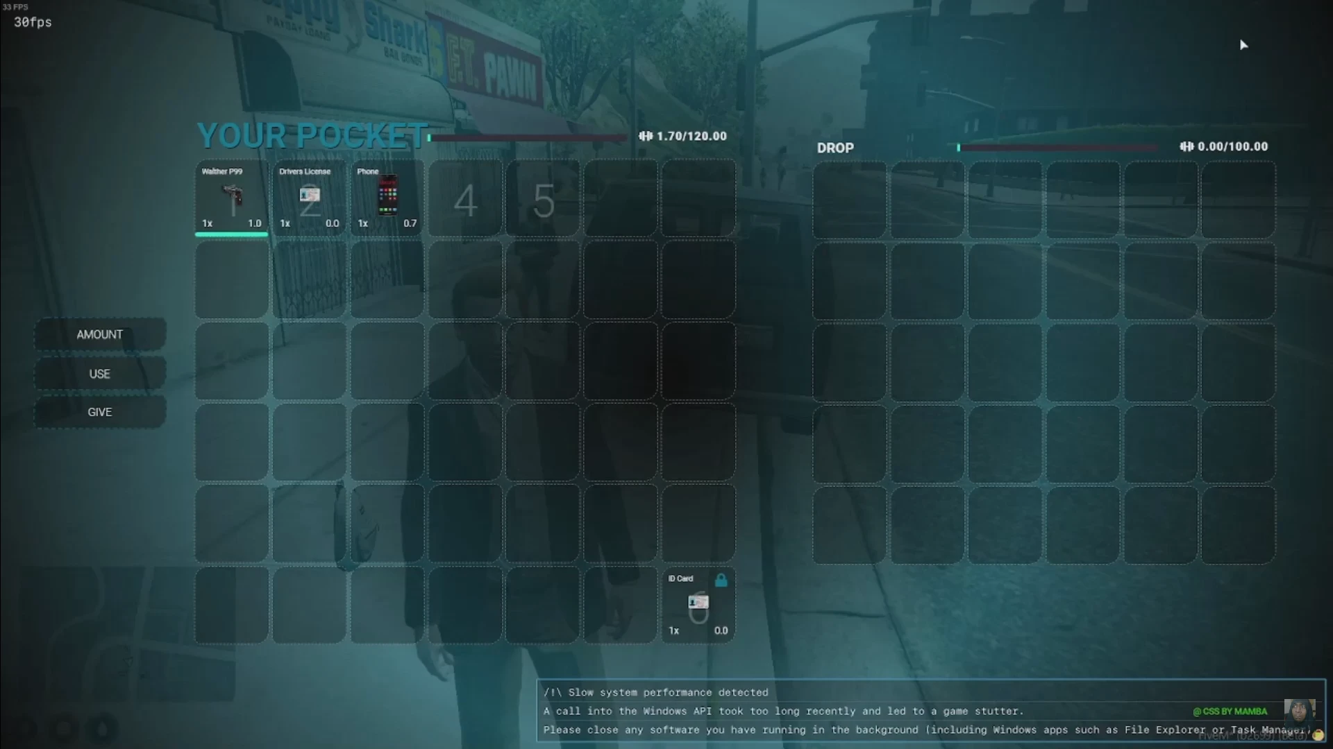 FiveM inventory system drag and drop UI