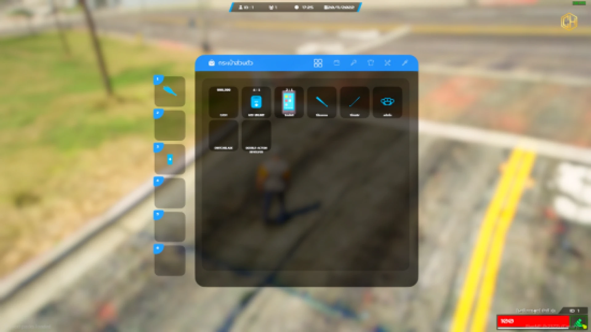 Inventory system drag-and-drop grid in a FiveM server