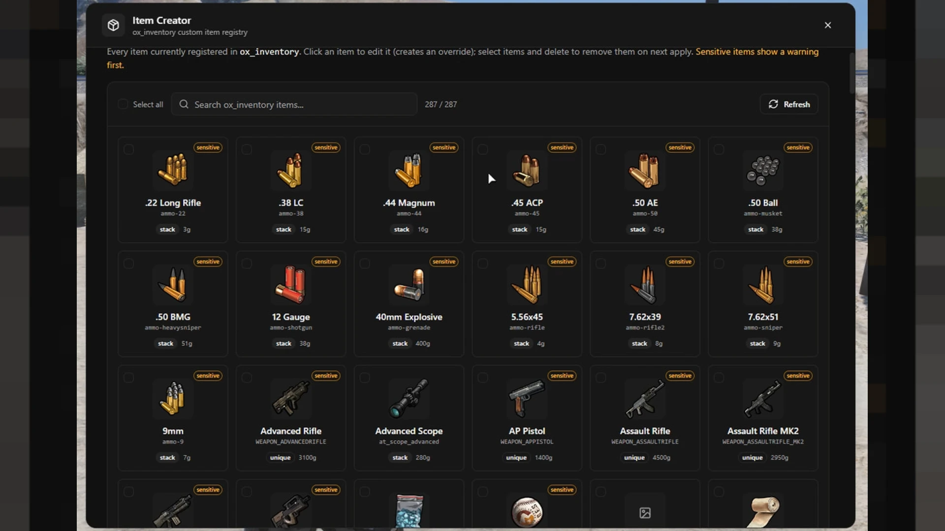 Item Creator FiveM script — creating a new inventory item in-game