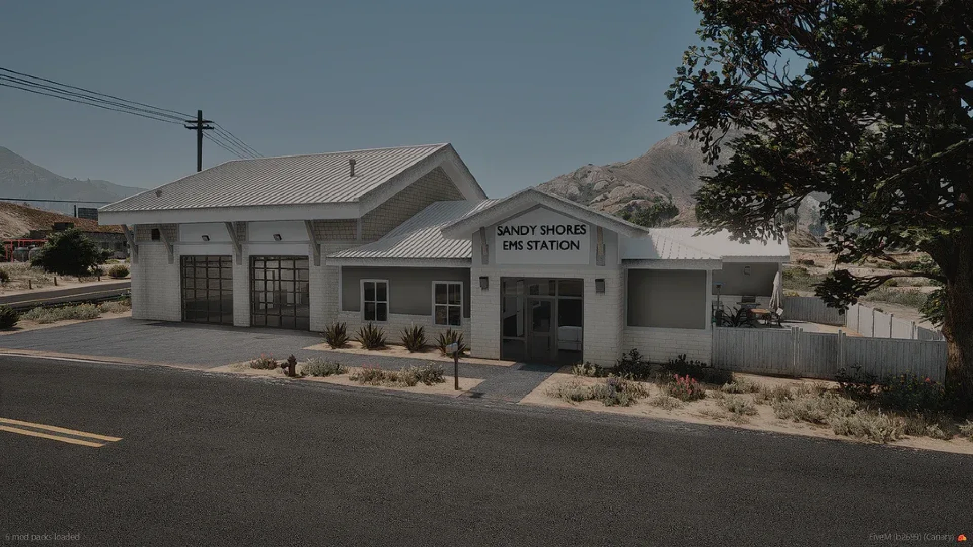 Sandy Shores EMS Station MLO ambulance bay in FiveM