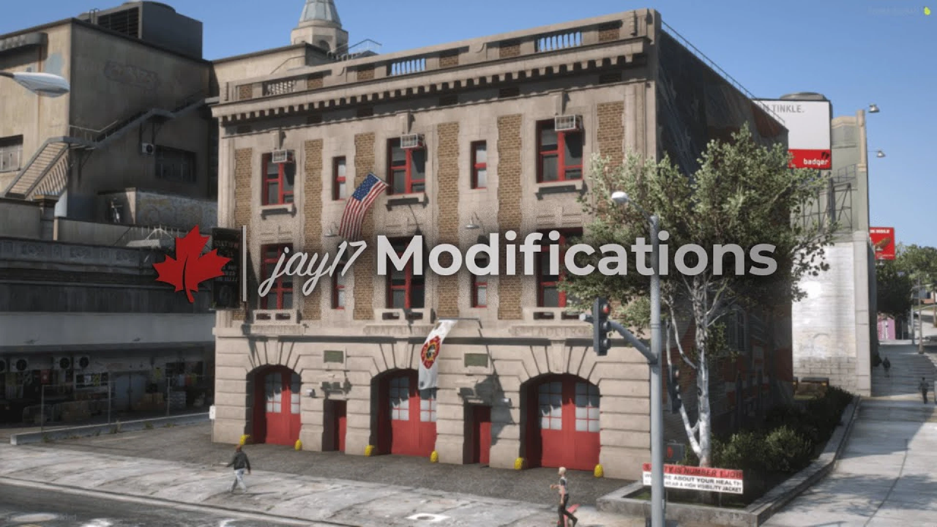 Engine bay of the Jay17 Vinewood fire station MLO in FiveM
