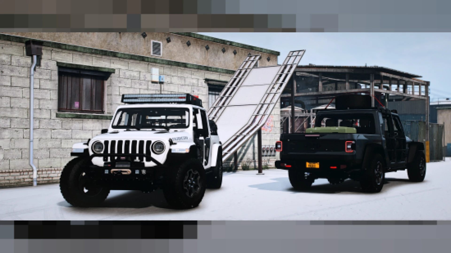 2020 Jeep Gladiator Rubicon add-on truck parked on a trail in FiveM