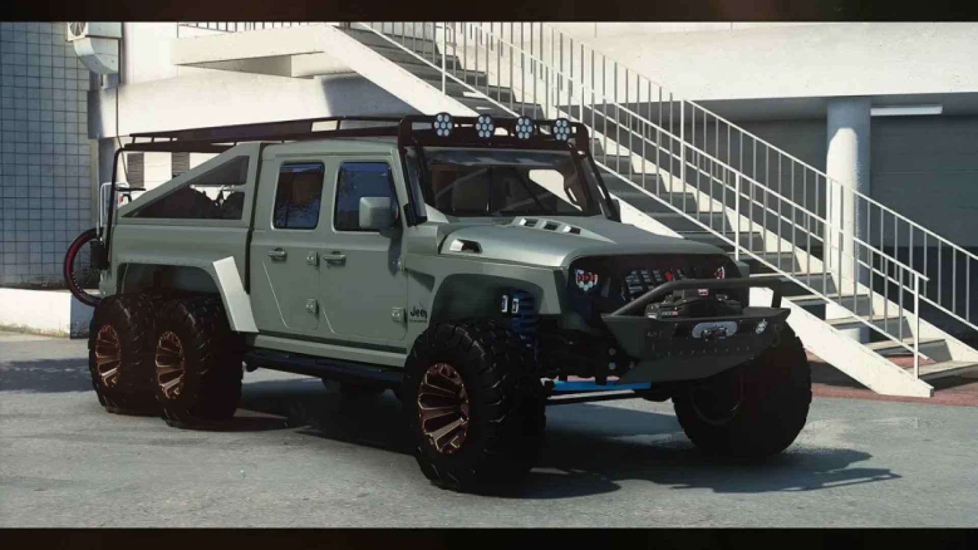 Jeep Gladiator 6x6 Hellfire Apocalypse add-on truck for FiveM