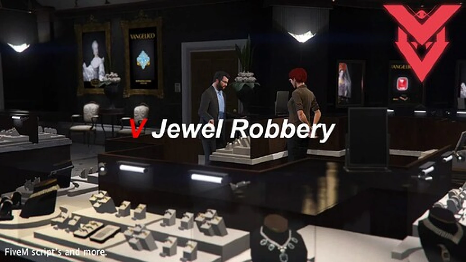 Jewel Robbery FiveM heist — smashing jewelry store display cases