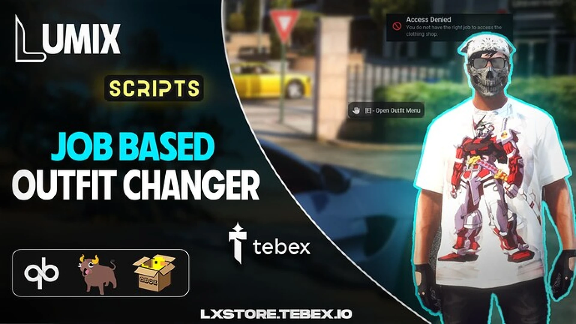 Job outfit changer locker room menu in FiveM