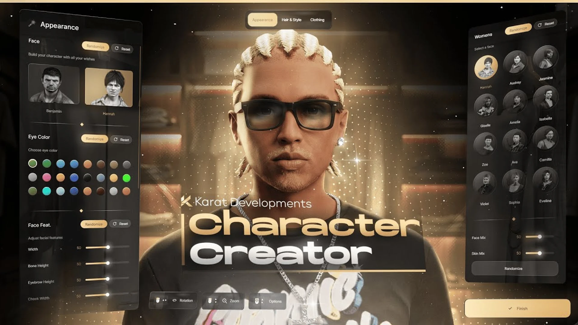 Karat Character Creator FiveM character creator — cinematic appearance editor