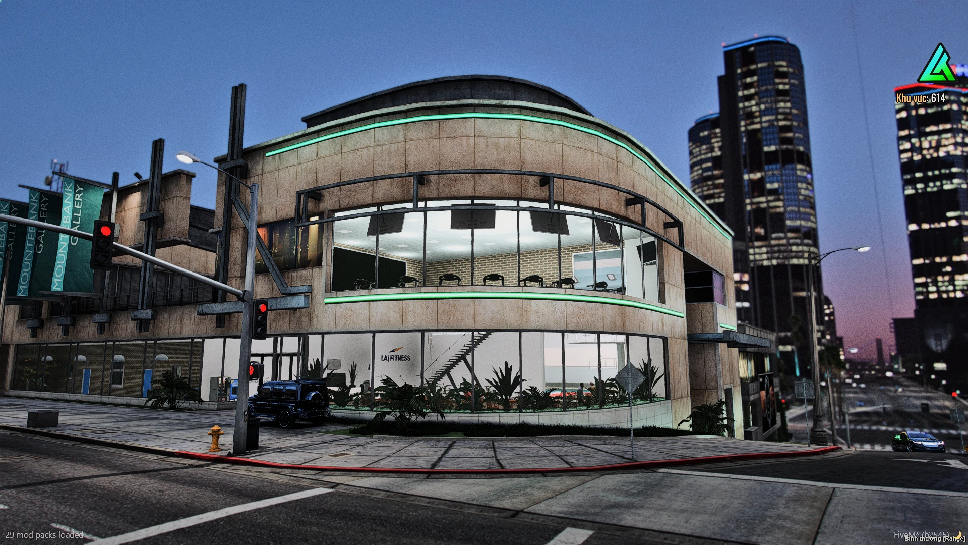 La Fitness gym MLO with weight machines and cardio floor in FiveM