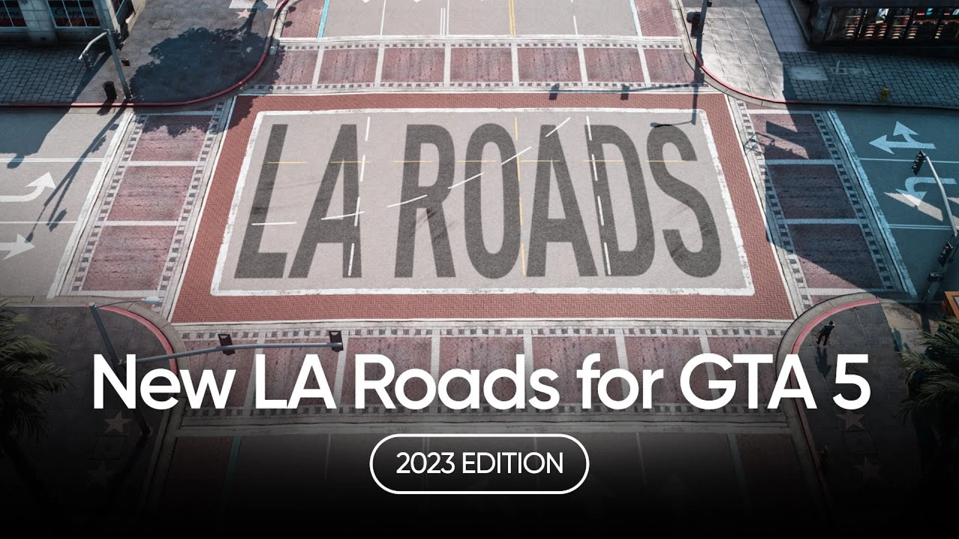LA Roads Remastered high-resolution asphalt across a Los Santos highway