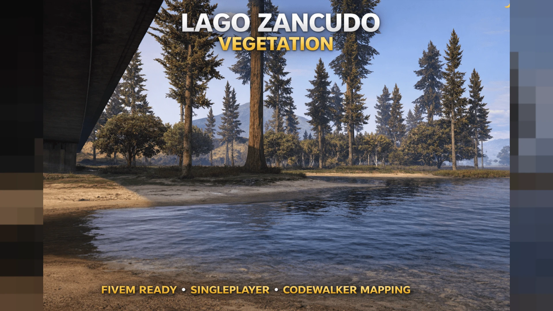 Lago Zancudo Vegetation pack showing dense swamp treelines in FiveM