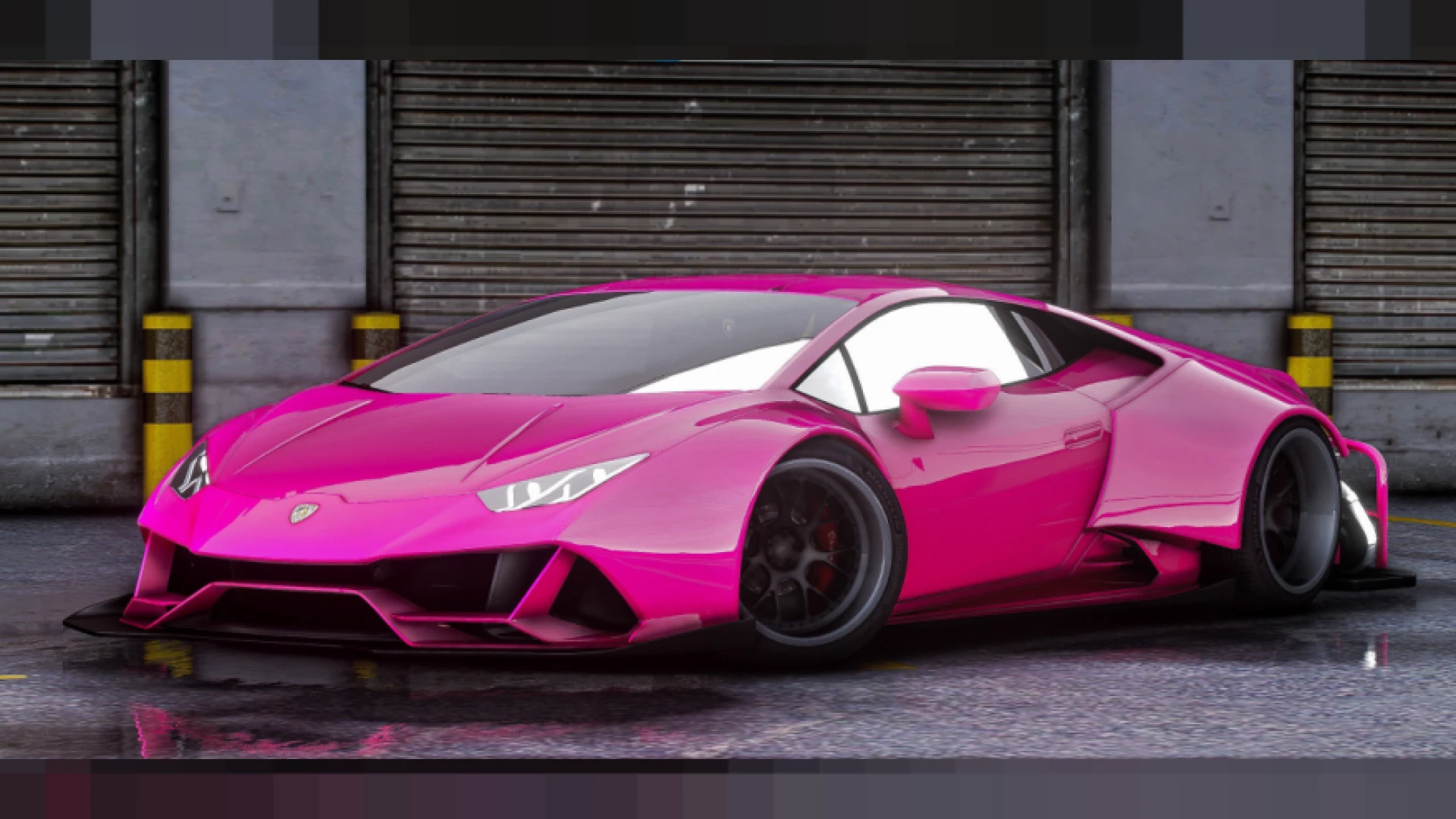 Lamborghini Huracan Widebody with flared arches on a city street