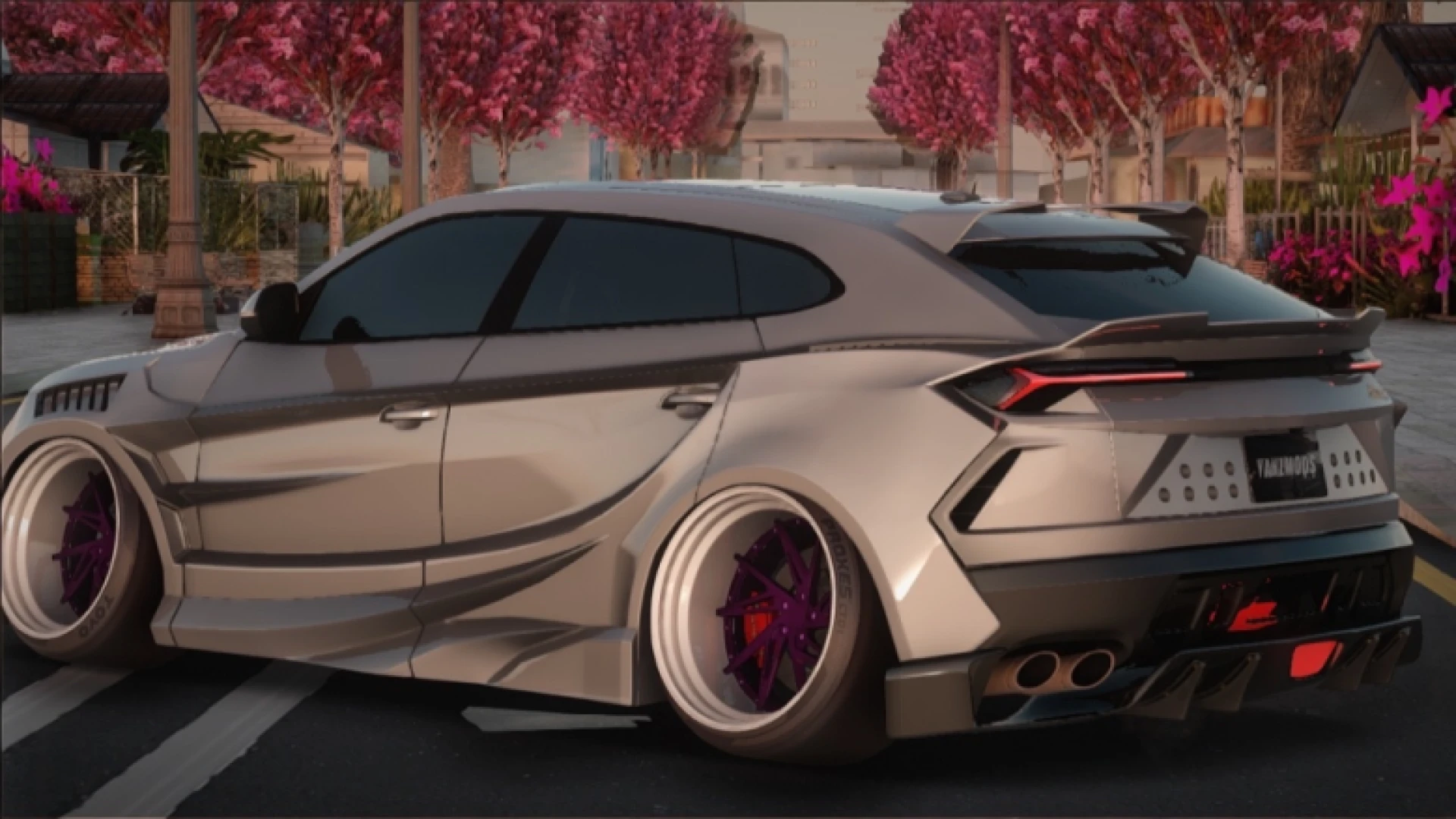 Lamborghini Urus Abflug widebody super-SUV on a FiveM street