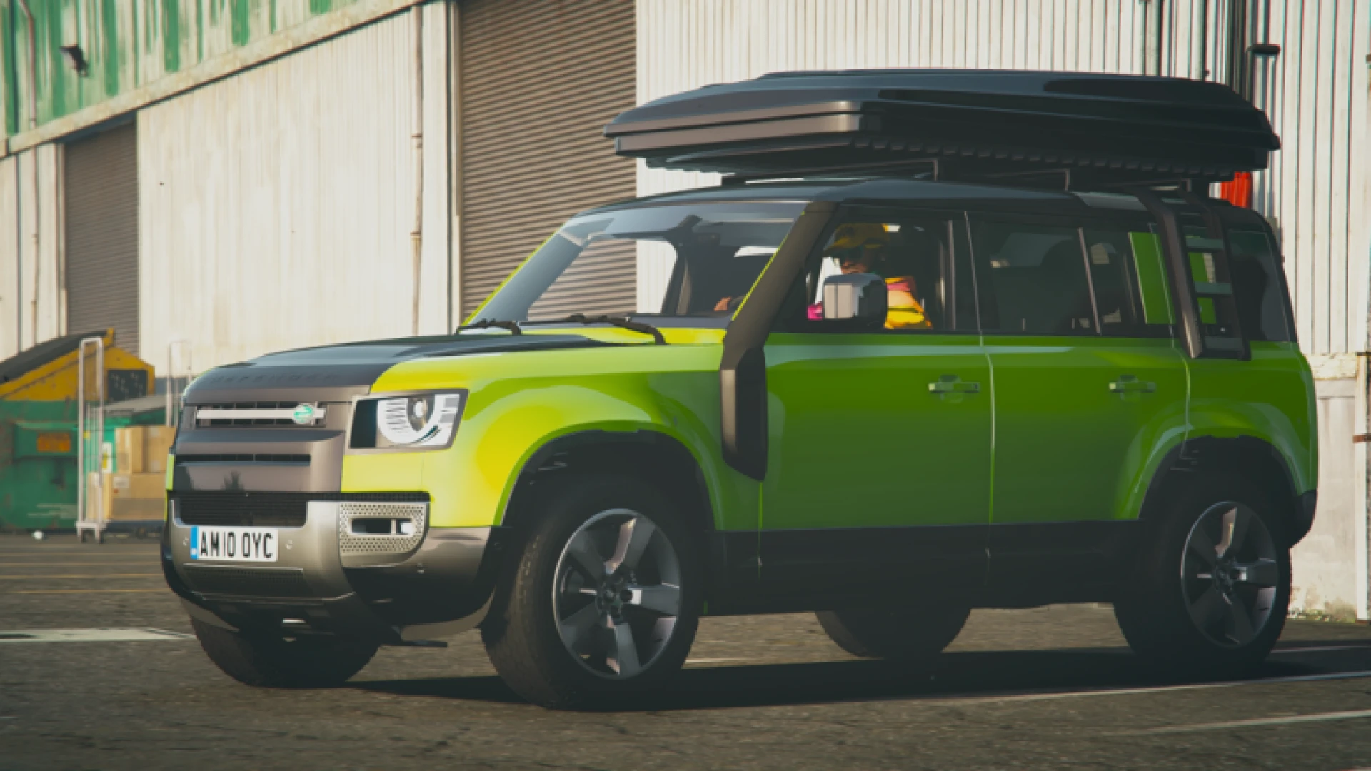 Land Rover Defender FiveM off-road SUV add-on on a dirt trail