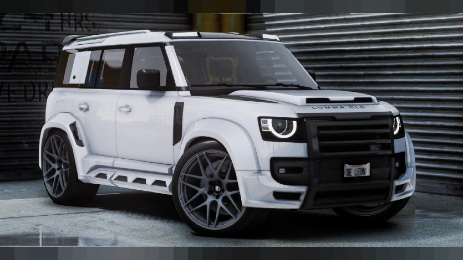 Land Rover Defender Lumma 2021 FiveM add-on SUV on an off-road trail