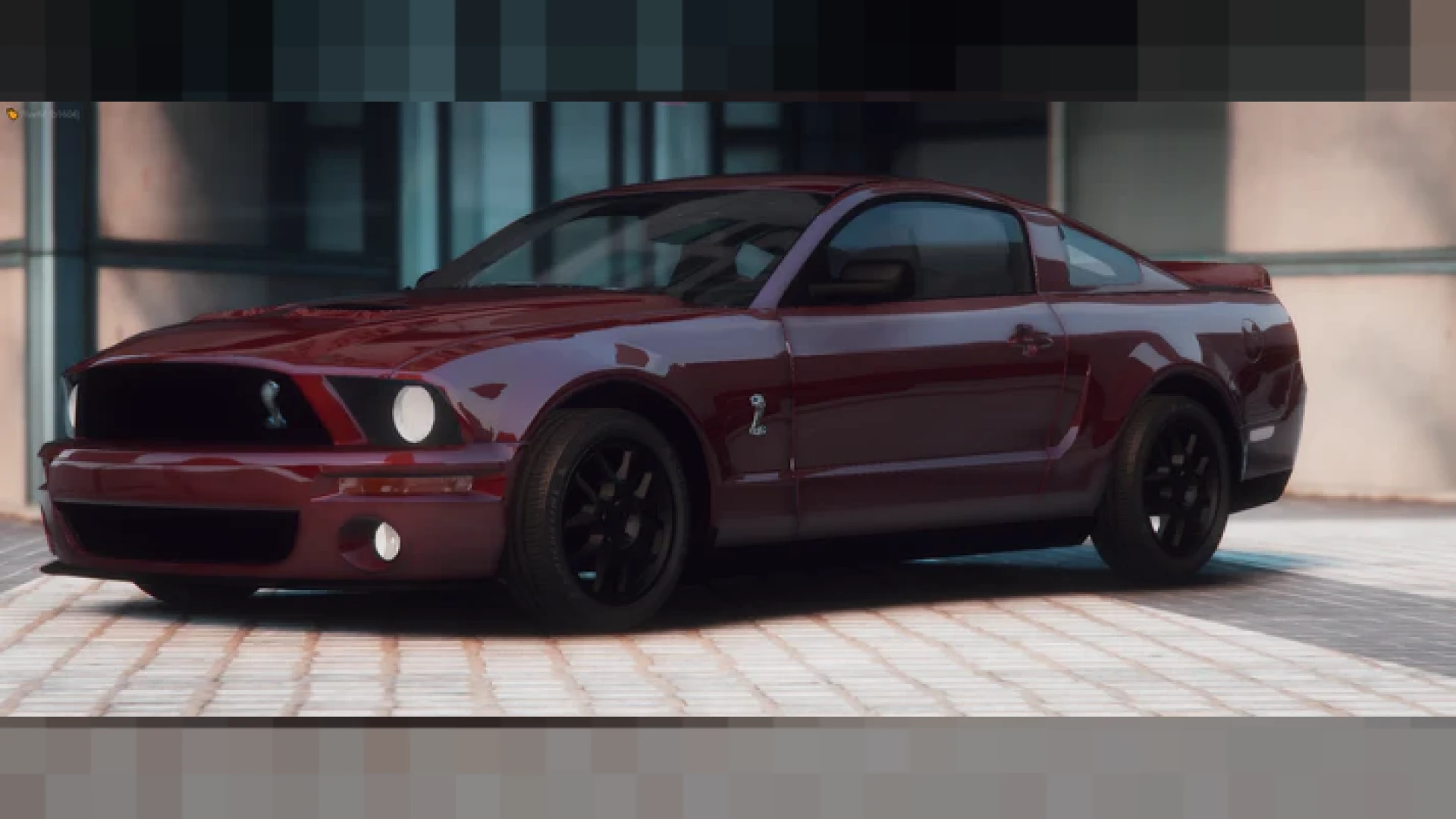 Lore-friendly supercar parked outside a FiveM city dealership