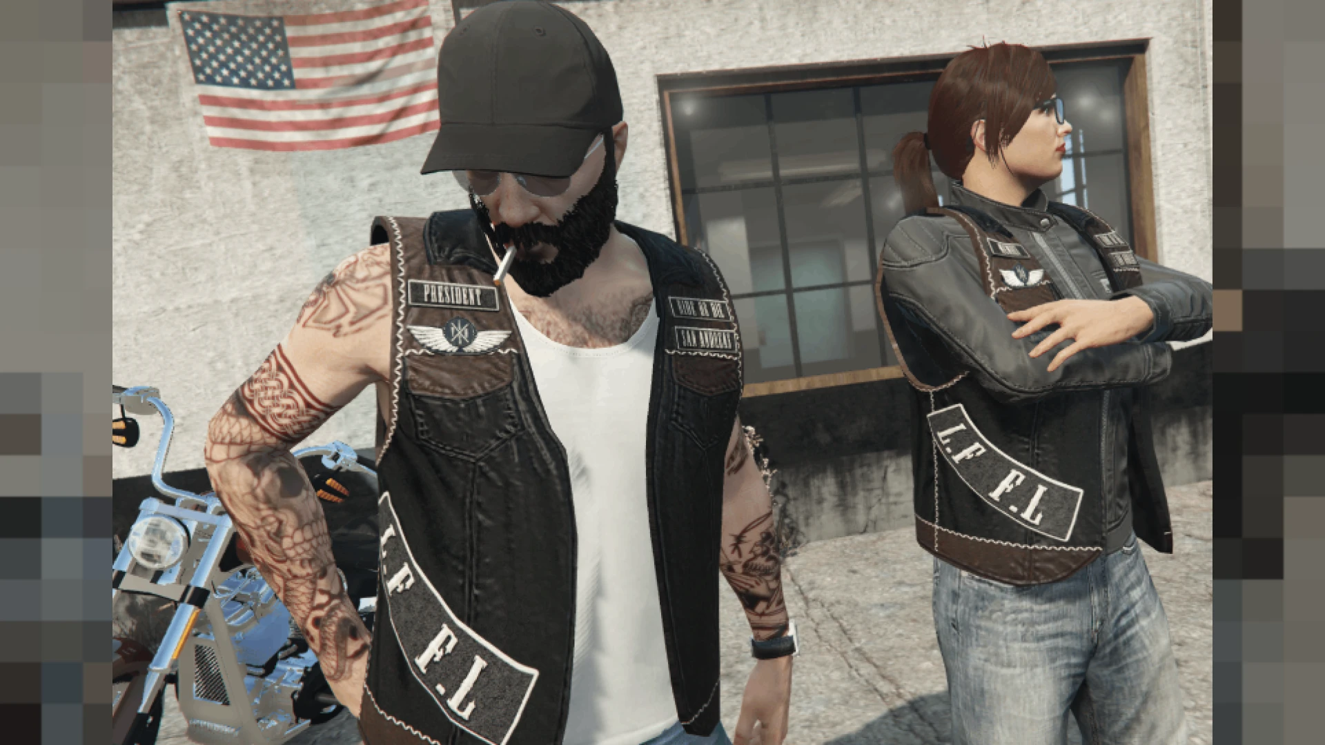 Lost MC clothes shown on a FiveM biker gang character model