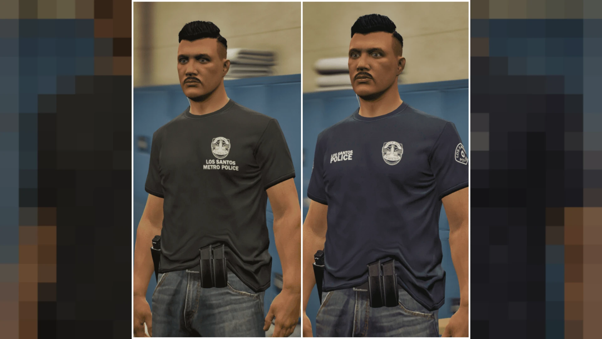 LSPD metro t-shirt worn by a FiveM police roleplay character