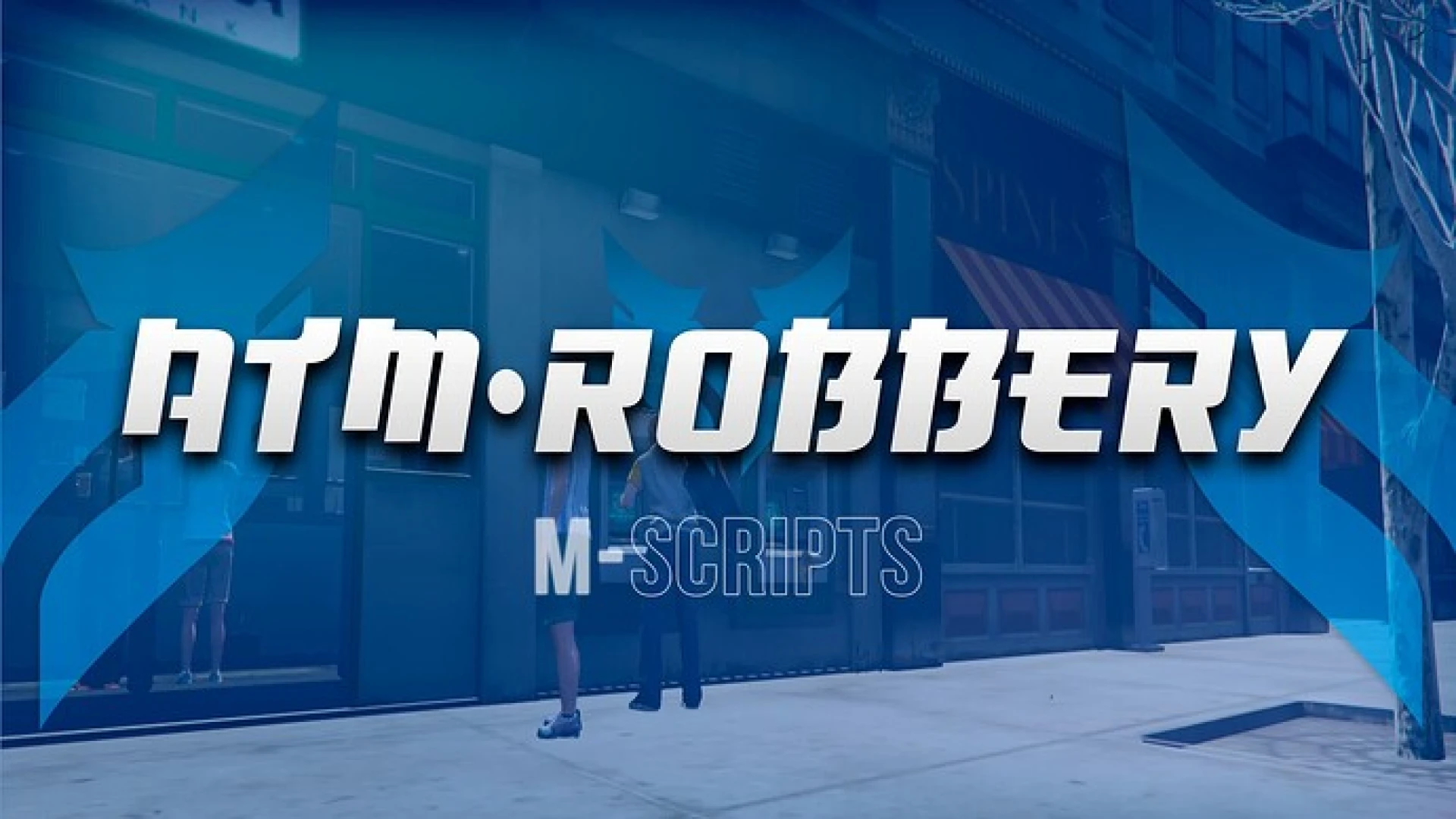 ATM robbery drilling and hacking scene in FiveM