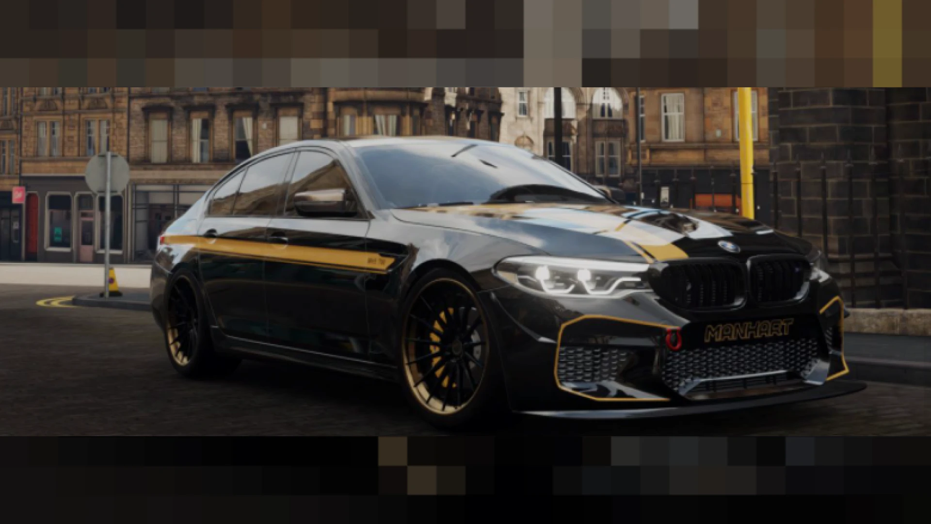 Manhart MH5 tuned super-sedan parked on a FiveM night street