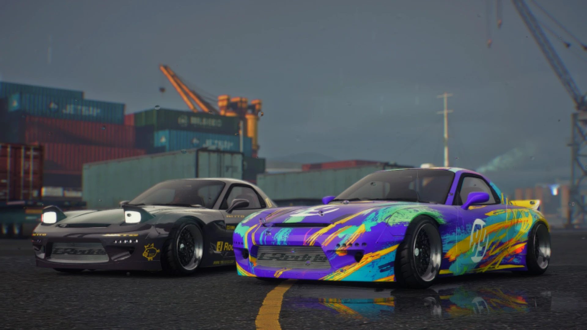 Mazda RX-7 Rocket Bunny widebody drift car for FiveM