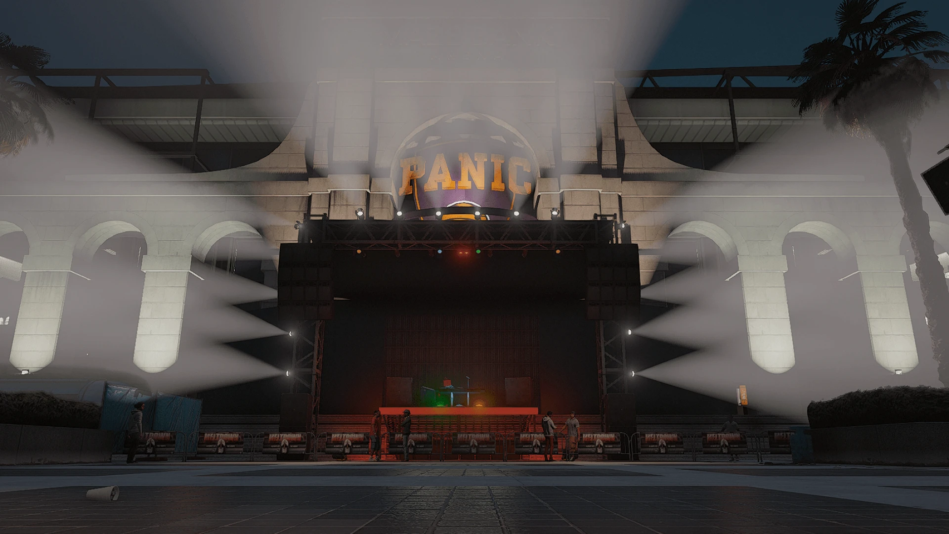 Maze Bank event stage MLO with lighting set up for a FiveM concert