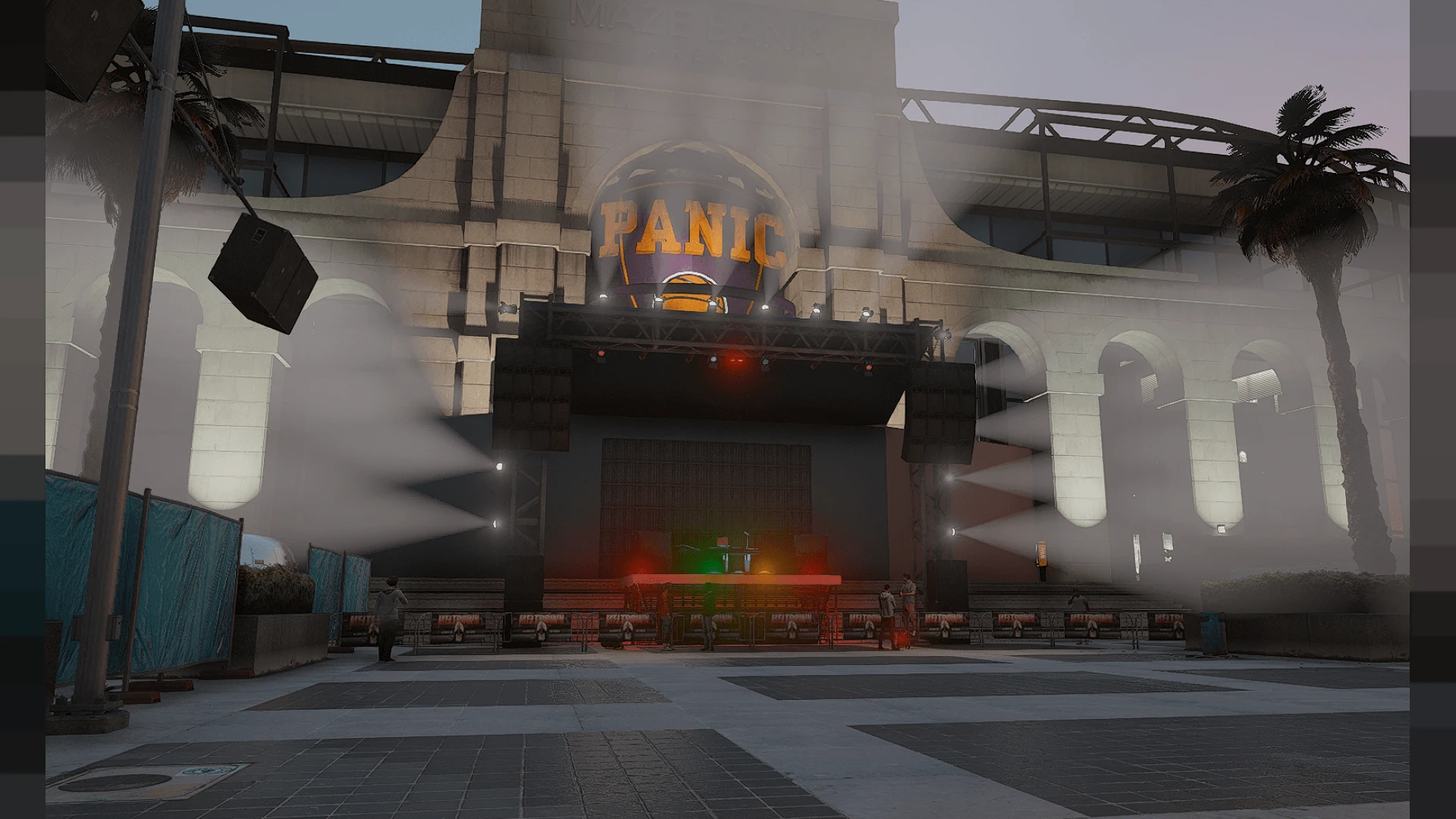 Maze Bank event stage MLO with lighting set up for a FiveM concert — view 2