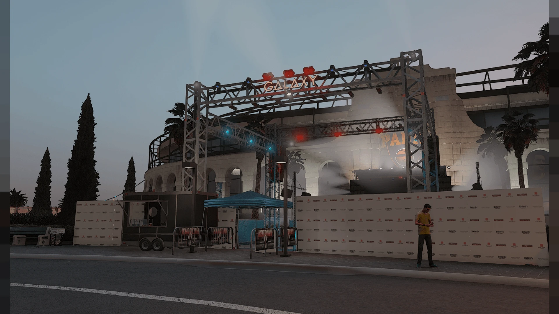 Maze Bank event stage MLO with lighting set up for a FiveM concert — view 3