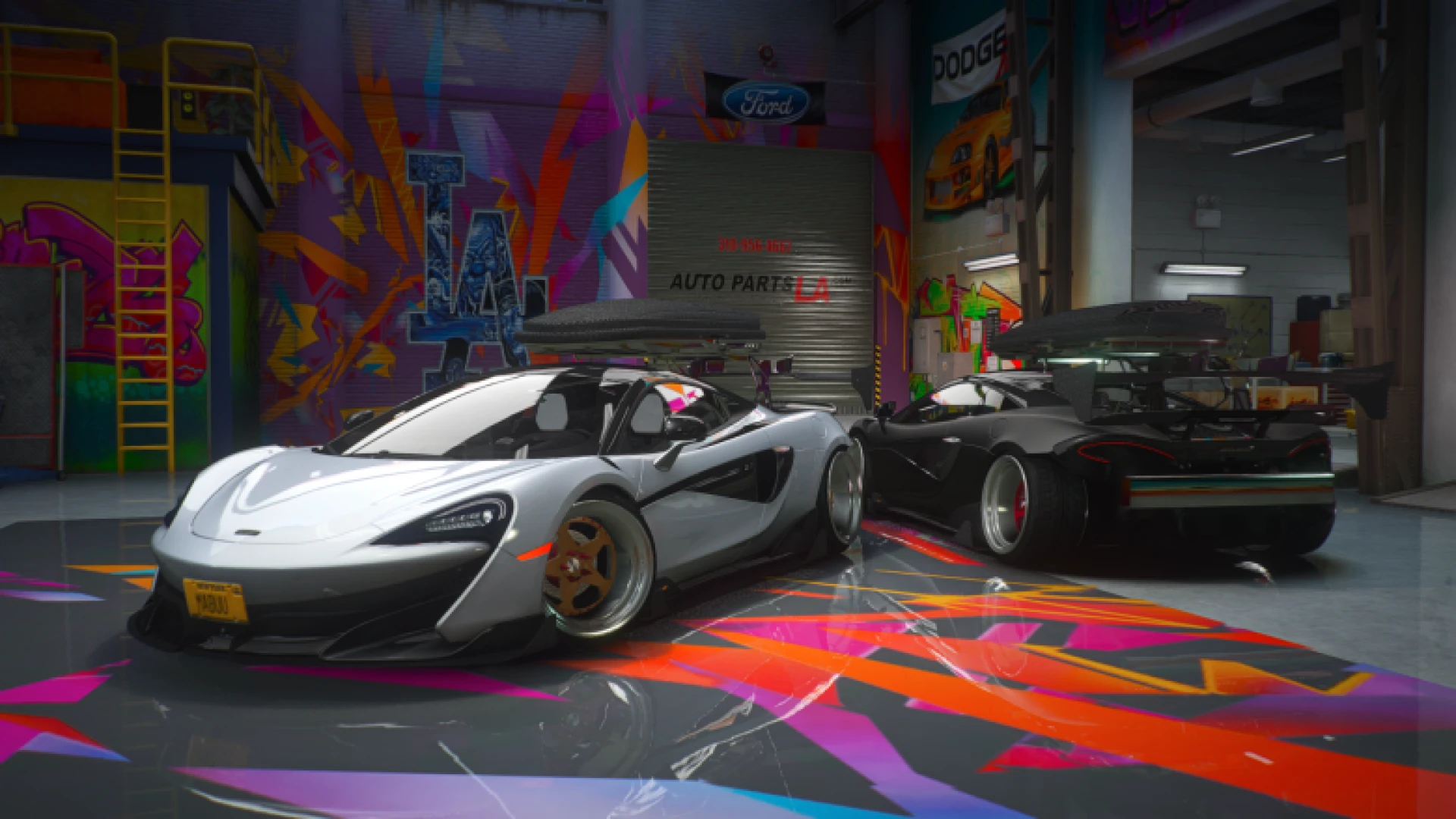 McLaren 600LT Widebody supercar with aggressive kit shown in FiveM