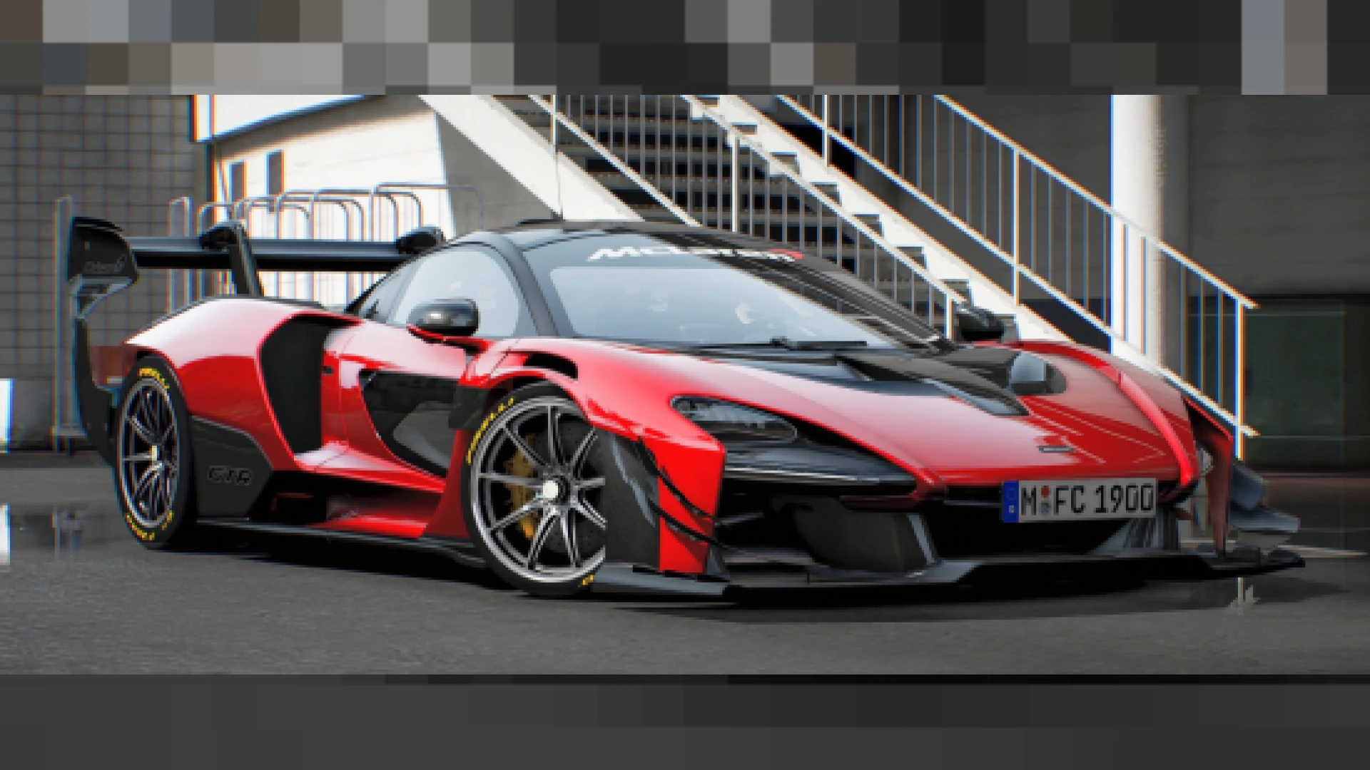 McLaren Senna GTR track-only hypercar with race livery on a circuit