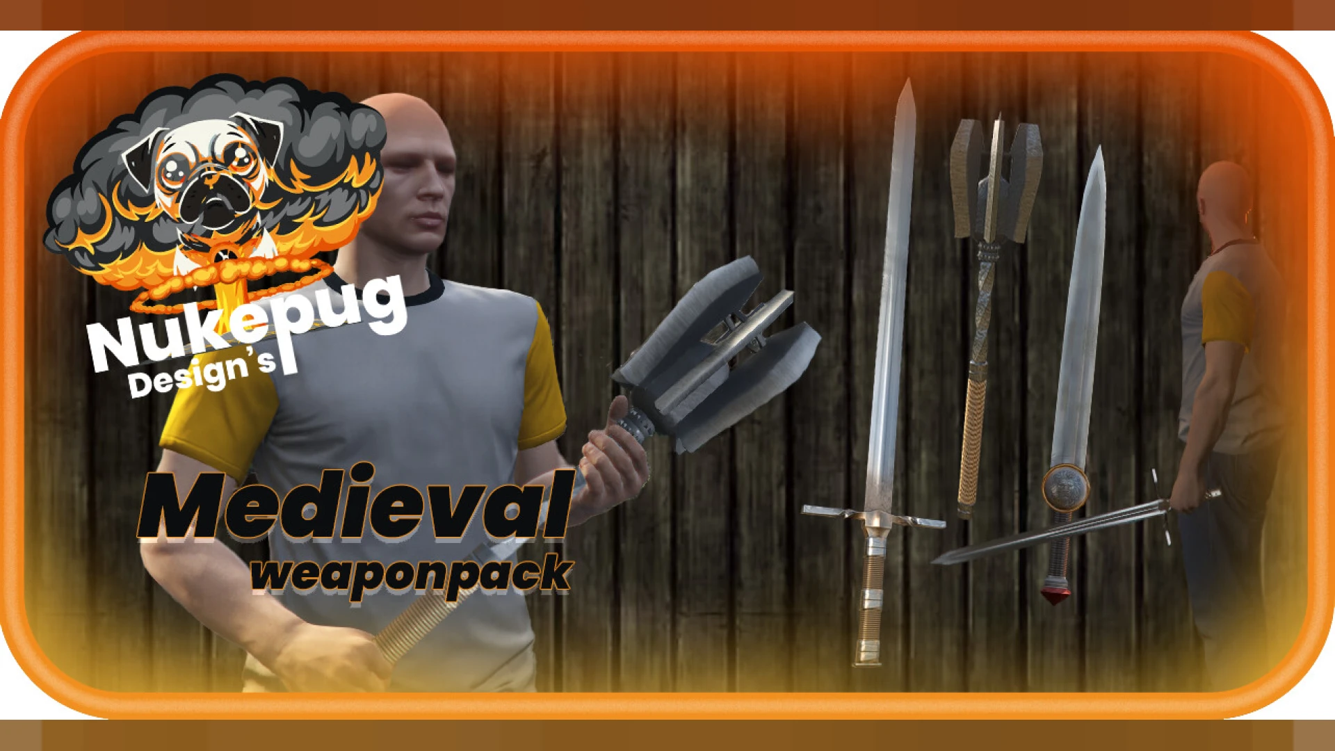 Medieval weapon pack of swords and axes for FiveM combat