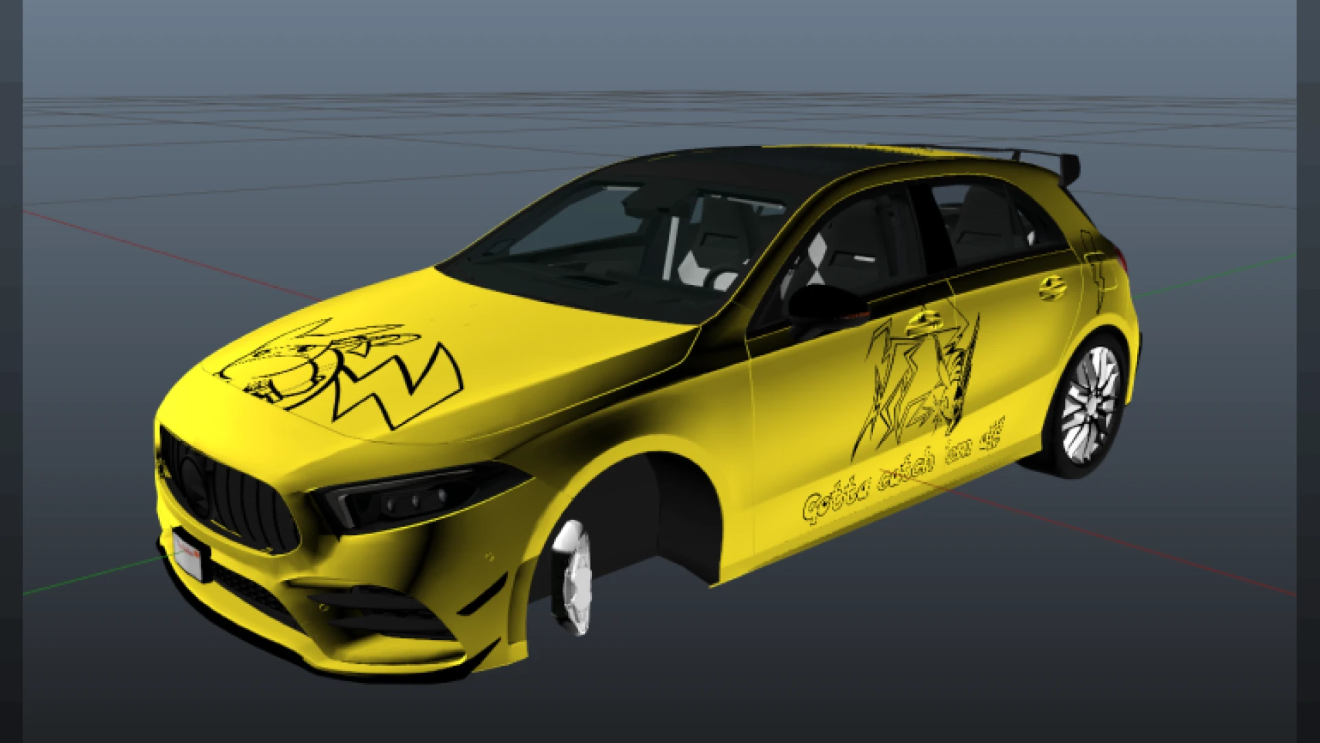 Mercedes A45 debadged AMG hot hatch on a FiveM city street