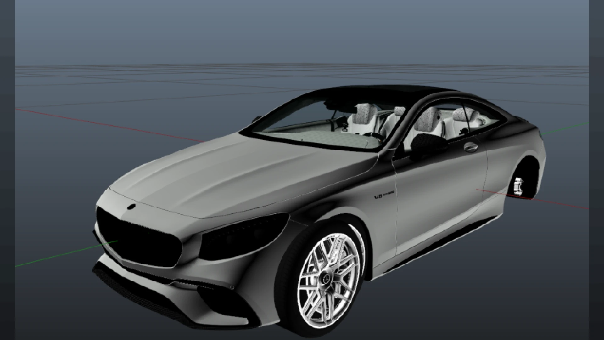 Mercedes S63 Coupe tuned grand tourer in a FiveM city night