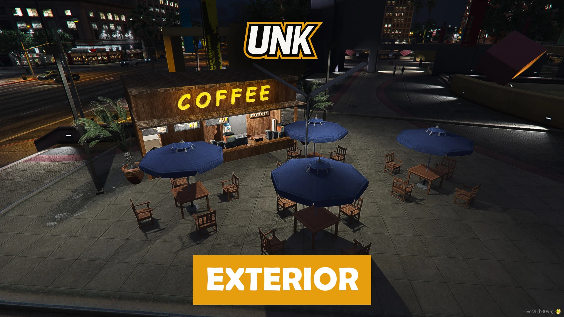 Coffee kiosk mlo street cart with service window at Legion Square FiveM — view 2