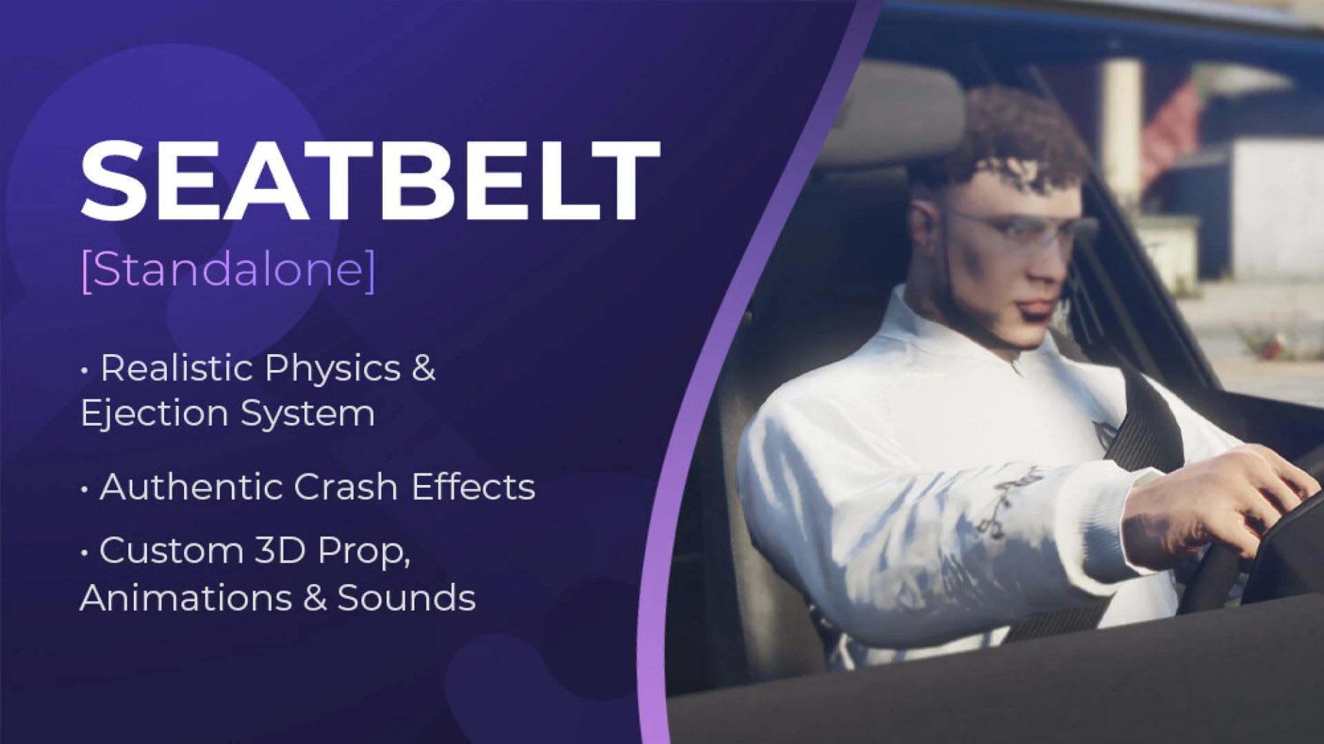 Mosoto Seatbelt FiveM seatbelt script — buckled driver with belt HUD indicator