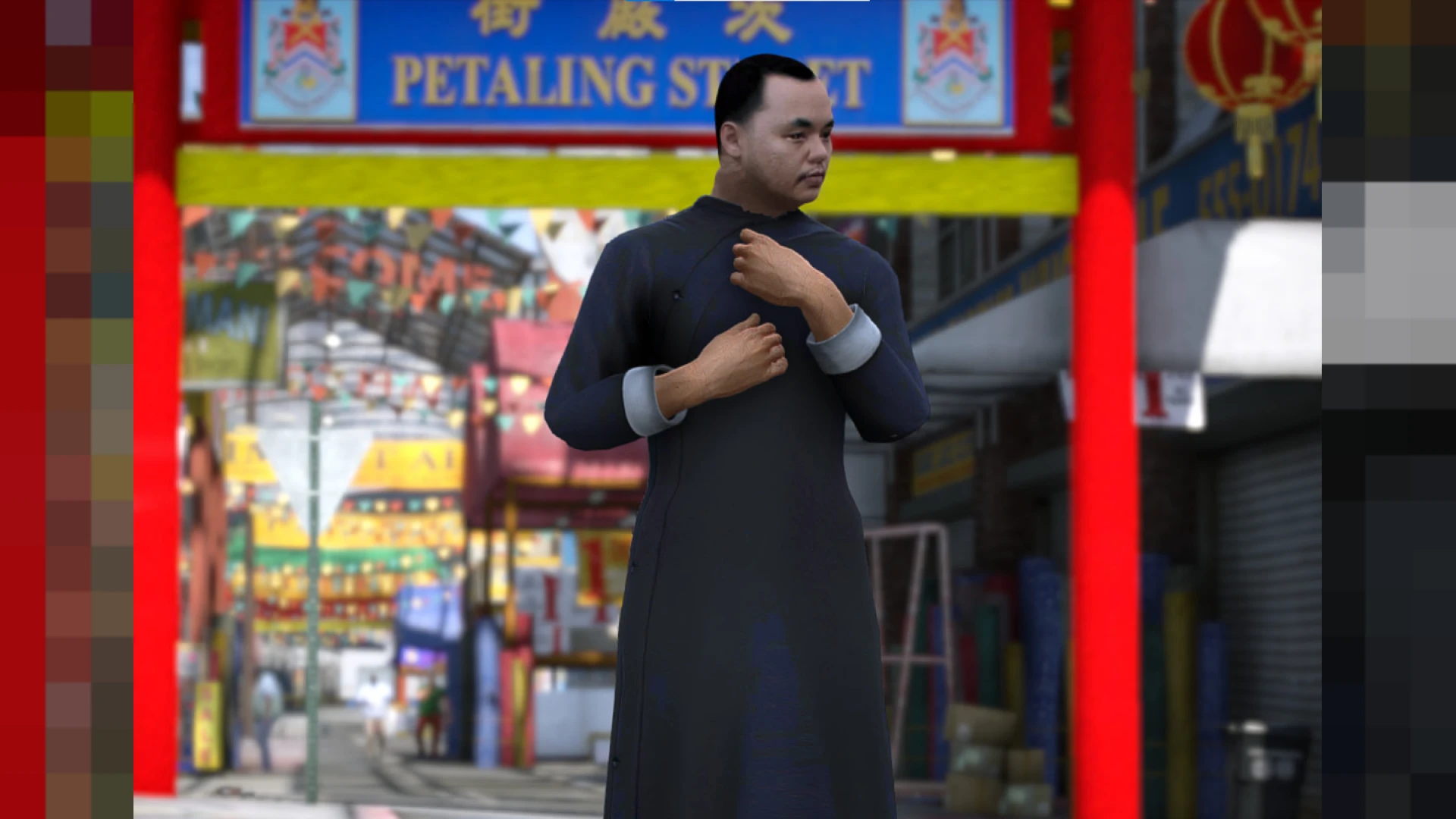 MP male long mandarin coat shown on the freemode ped in FiveM