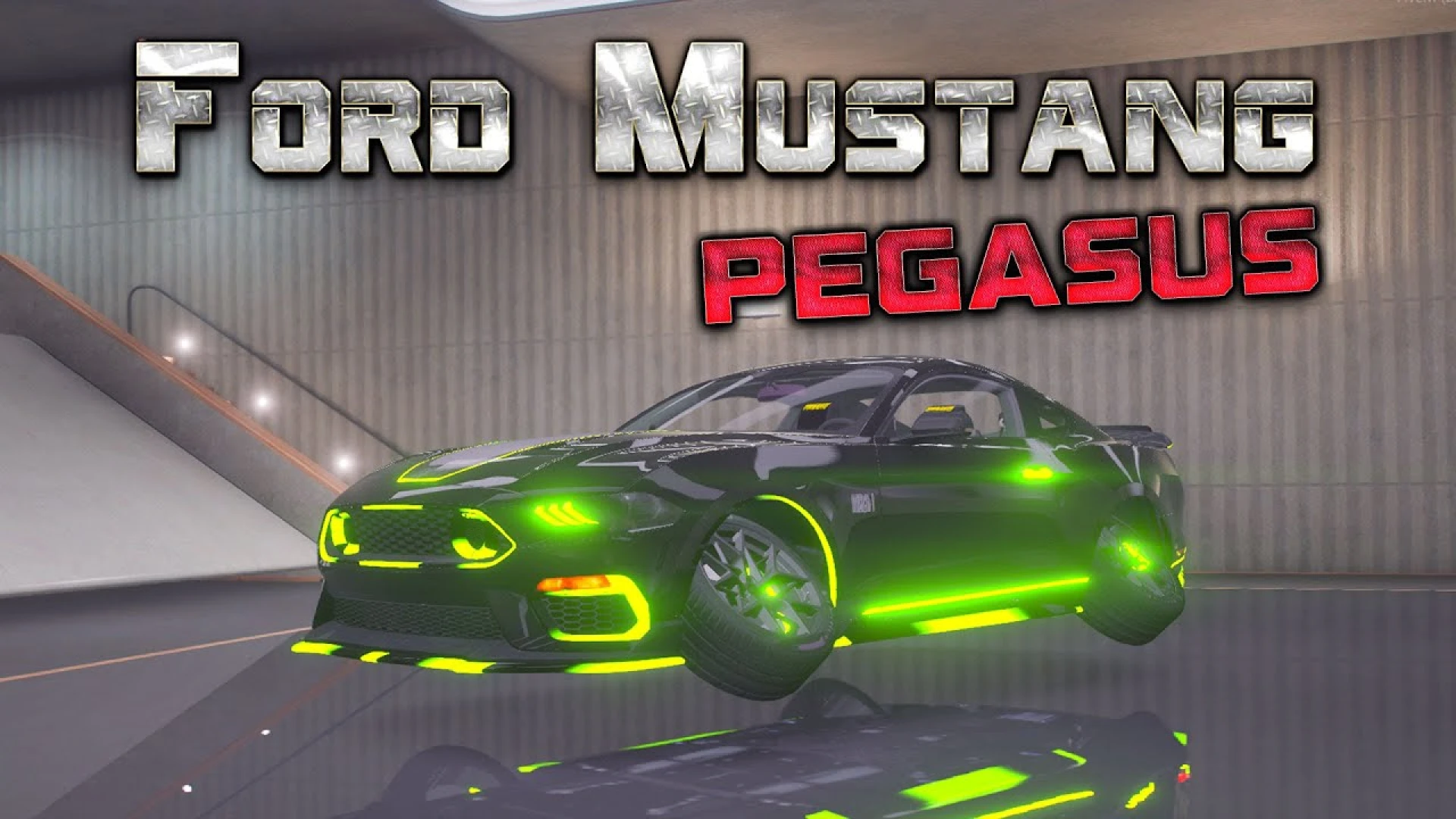 Ford Mustang Fly Pegasus themed car with animated wings in FiveM